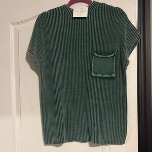 Green Women's Sweater with Pocket